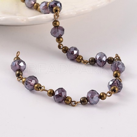 Handmade Glass Beaded Chains for Necklaces Bracelets Making AJEW-JB00187-02-1