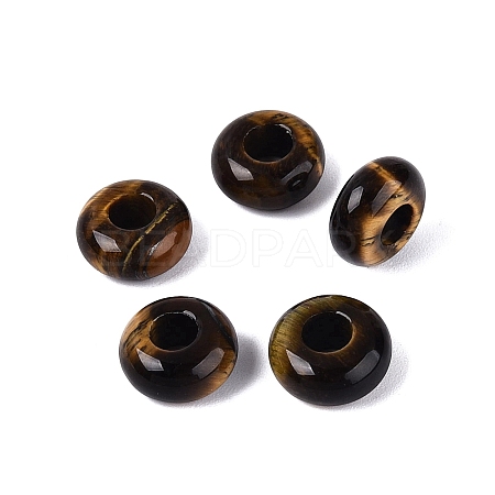 Natural Tiger Eye European Beads G-Q602-04K-1