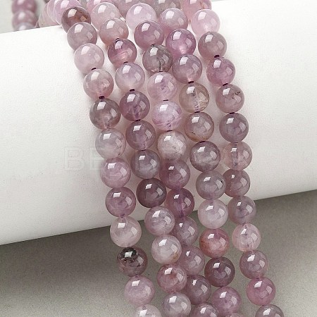 Natural Purple Madagascar Rose Quartz Beads Strands G-Z115-C02-6mm-1