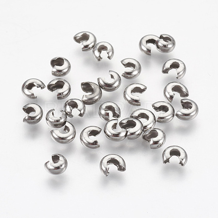 304 Stainless Steel Crimp Beads Covers X-STAS-L215-10P-1