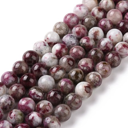 Natural Plum Blossom Tourmaline Beads Strands G-P477-01B-01-1