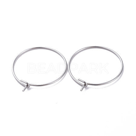 316 Surgical Stainless Steel Hoop Earring Findings X-STAS-J025-01B-P-1