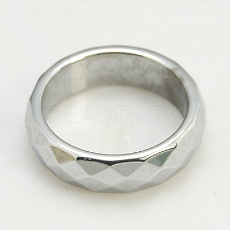 Fashion Magnetic Synthetic Hematite Wide Band Rings RJEW-D939-2A-1