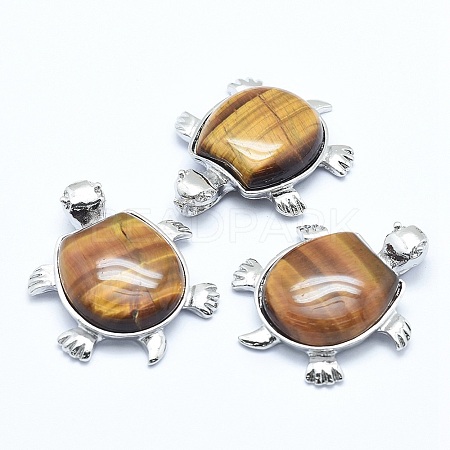 Natural Tiger Eye Pendant X-G-G759-B11-1