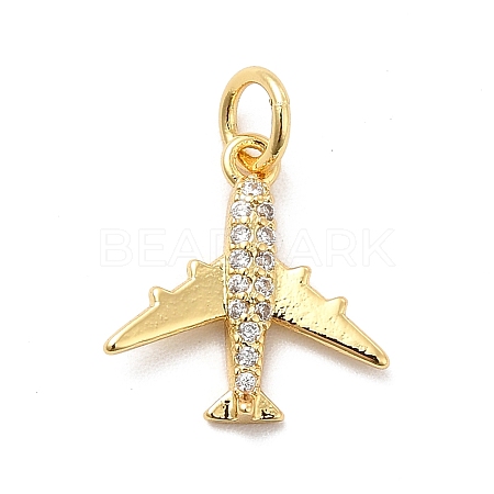 Rack Plating Brass Micro Pave Cubic Zirconia Charms KK-K270-39G-1