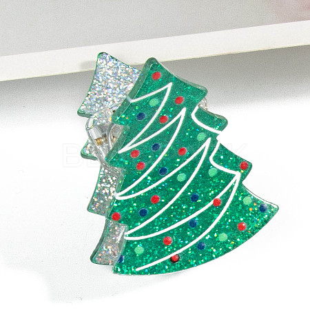 Christmas Glitter Acrylic Claw Hair Clips PW-WG53E0C-07-1
