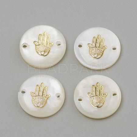 Freshwater Shell Links connectors SHEL-Q009-004G-1