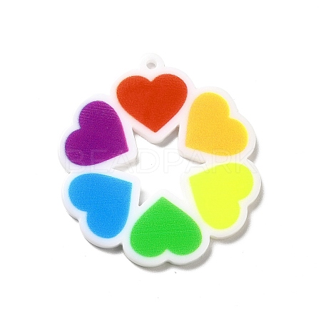 Pride Style Printed Acrylic Rainbow Pendants SACR-B005-01C-1