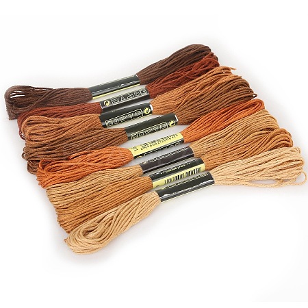 8 Skeins 8 Colors Gradient Color 6-Ply Cotton Embroidery Floss PW-WG66837-02-1