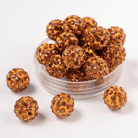 Pave Disco Ball Beads X1-RB-A130-10mm-14-1
