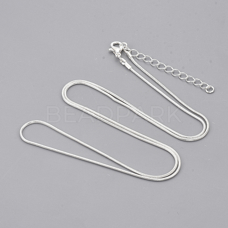 Brass Round Snake Chain Necklaces X-MAK-T006-11B-S-1