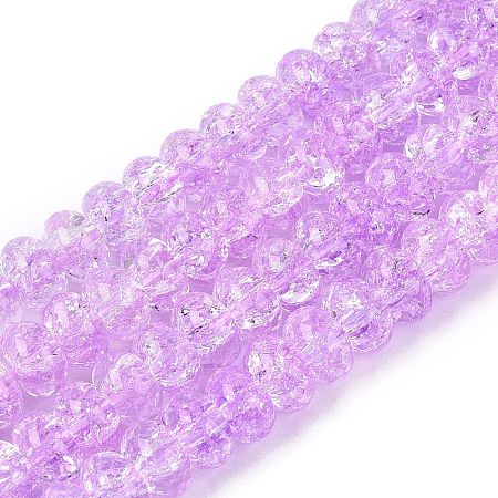 Crackle Transparent Glass Beads Strands GLAA-N069-02A-07-1