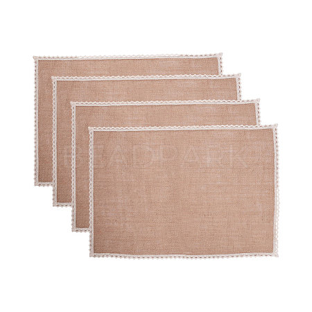 Braided Jute and Lace Non-Slip Insulation Pad AJEW-WH0066-01-1