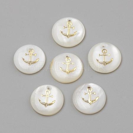 Freshwater Shell Pendants SHEL-Q010-006G-1