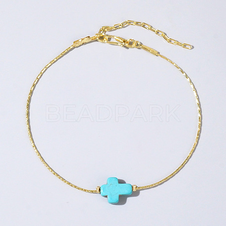 Synthetic Turquoise Beaded Bracelets NC0335-3-1
