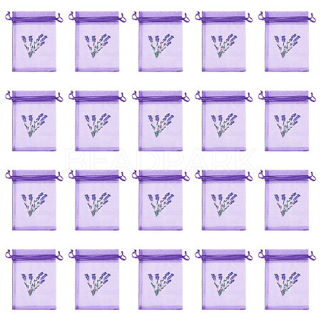 20Pcs Polyester Mesh Sachet Packing Drawstring Bgas ABAG-TA0002-20D-1