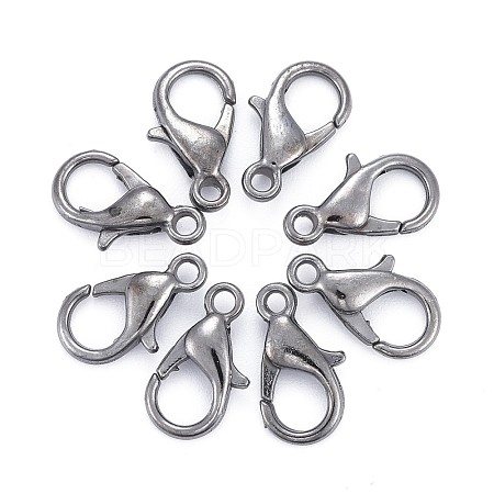 Black Tone Zinc Alloy Lobster Claw Clasps X-E102-B-1