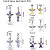 Glass/Gemstone Beads Pendants PALLOY-PH0013-04-2