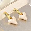 Brass Enamel Dangle Hoop Earrings for Women KK-CBA760A-06G-05-2