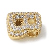 Brass Micro Pave Cubic Zirconia Beads X-KK-P290-61G-B-2