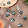 1-Hole Alloy & Cat eye Turquoise Decorative Rivets FIND-GF0004-53A-3