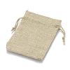 Polyester Imitation Burlap Packing Pouches Drawstring Bags ABAG-R005-17x23-01-2