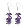 Natural Amethyst Chips Beaded Jewelry Set X-SJEW-JS01232-03-5