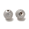 Rhodium Plated 925 Sterling Silver Micro Pave Cubic Zirconia Beads STER-H110-24C-01P-2