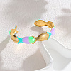 304 Stainless Steel Enamel Cuff Bangles for Women WGADC4F-02-1