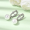 304 Stainless Steel Stud Dangle Earrings EJEW-E618-01P-2