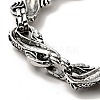 Men's Alloy Infinity Link Chain Bracelet with Dragon Head Clasp BJEW-A129-06AS-5