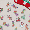 100Pcs 10 Styles Christmas 2-Hole Spray Painted Maple Wooden Buttons WOOD-SP0001-67-7
