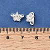Brass Micro Pave Clear Cubic Zirconia 2-Loop Crown Spacer Bars KK-C258-16S-3