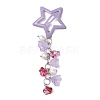 2Pcs Glass Beads and Alloy Star Snap Hair Clips PHAR-JH00123-4