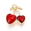Alloy Rhinestone Pendants X-PALLOY-T092-24G-04-1