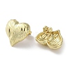 Rack Plating Brass Textured Heart Stud Earrings EJEW-M237-06G-2