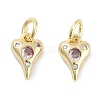 Brass Micro Pave Cubic Zirconia Charms KK-C051-06G-03-1