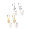 Shell Pearl Dangle Earrings EJEW-G263-12-1