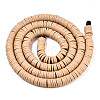 Flat Round Handmade Polymer Clay Bead Spacers X-CLAY-R067-4.0mm-37-3