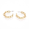 Semicircular Brass Cable Chain Stud Earrings EJEW-E196-07MG-2
