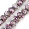 Handmade Gold Sand Lampwork Beads Strands LAMP-R141-10mm-25-1