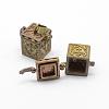 Brass Prayer Box Pendants KK-F722-20C-RS-2