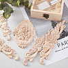 SUPERFINDINGS 5Pcs Rubber Wood Carved Onlay Applique Craft WOOD-FH0001-85-5