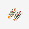 Alloy & Enamel Stud Dangle Earrings for Women WG66E5A-01-3