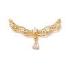 Brass Micro Pave Clear Cubic Zirconia Pendants X-KK-M294-21G-1