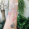 Watermelon Stone Glass Butterfly Hanging Suncatcher Pendant Decoration DJEW-PW0008-19-28-1