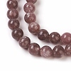 Natural Lepidolite/Purple Mica Beads Strands G-G770-04-4mm-3