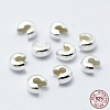 925 Sterling Silver Crimp Beads Cover STER-G027-27S-3mm-3