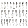 52Pcs Tibetan Style Alloy European Dangle Charms FIND-DC0008-12-6