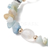Natural Flower Amazonite Chip & Cuboid Beaded Stretch Bracelets for Women BJEW-JB10808-04-3